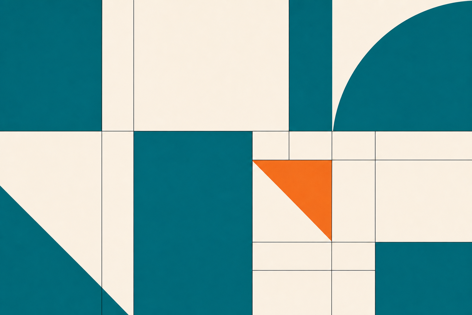Swiss-style teal geometric abstract