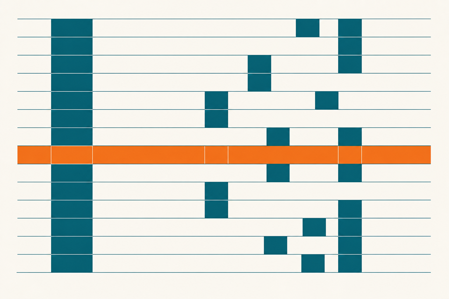 Abstract ledger-style geometric bands