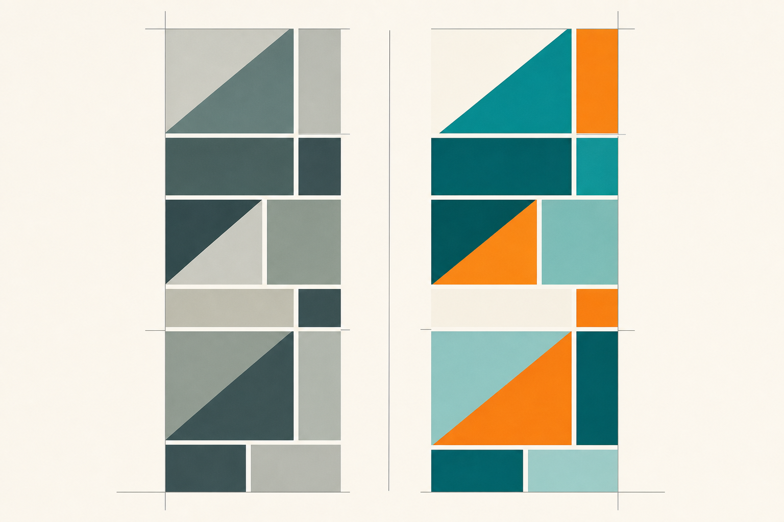 Two-column geometric comparison graphic